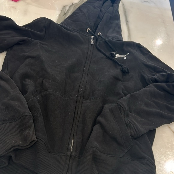 VS PINK Black Zipper Sweatshirt with Crystal Mosaic Heart Design-sz M - Picture 4 of 8